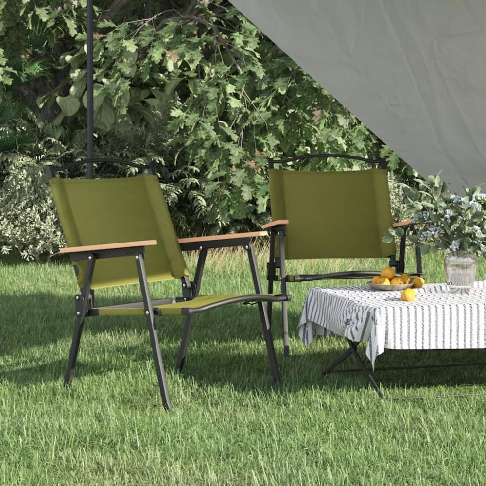 vidaXL Campingstühle 2 Stk. Grün 54x55x78 cm Oxford-Gewebe 319486 Bild 1