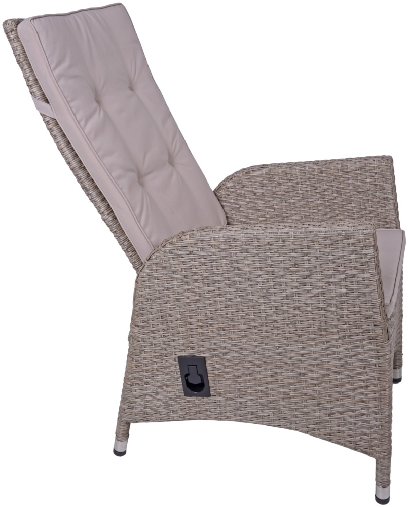 Garden Pleasure 2er Set Stuhl BRAGA weidenbraun, Auflage creme Set 01 Grau Bild 1