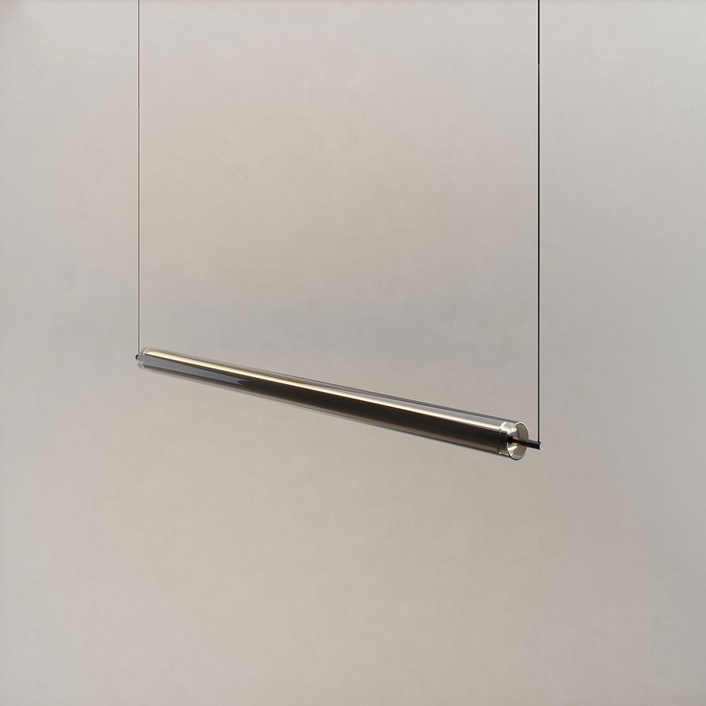 s.luce Ranya LED Up & Down Pendelleuchte mit Glas-Cover & Fernbedienung Schwarz, Rauch 130cm Bild 1