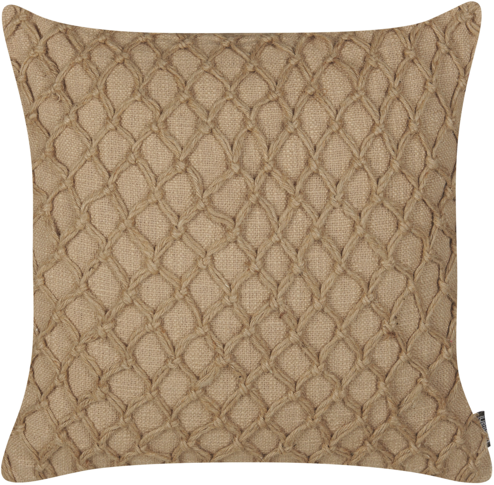 Dekokissen COLLOMIA Bouclé 45 x 45 cm Geometrisches Muster Beige Bild 1