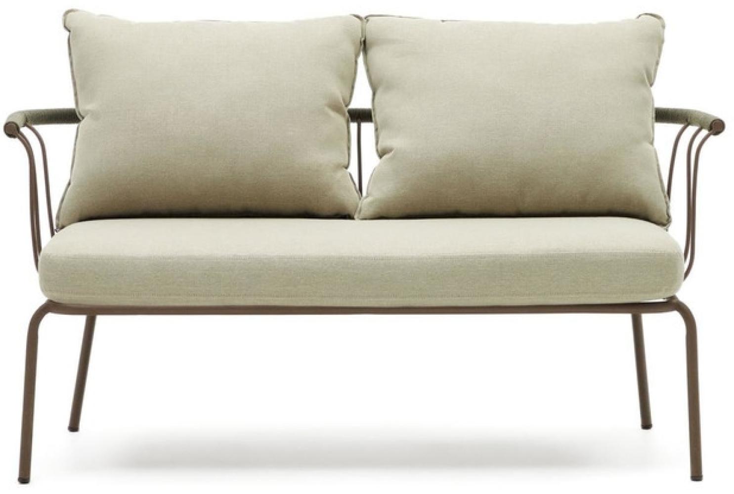 Nosh Salguer 2-Sitzer-Sofa aus grünem Seil und Stahl in Braun 134 cm Bild 1