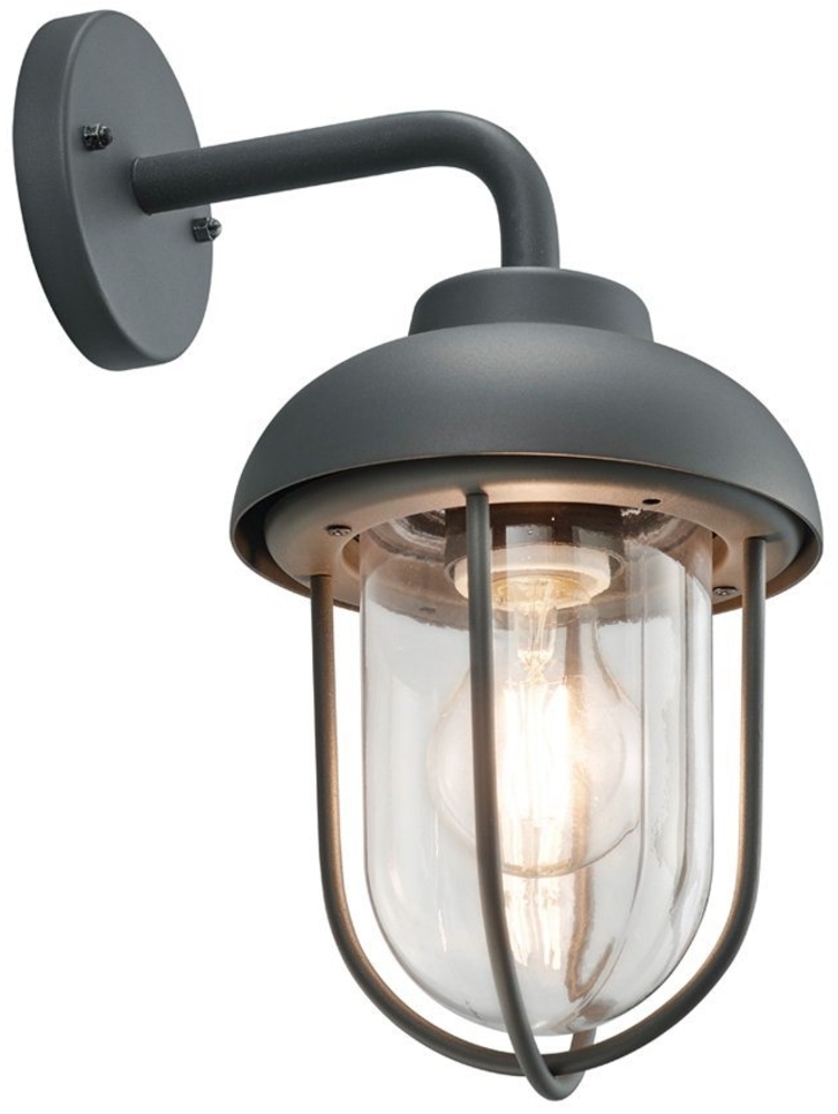TRIO Leuchten LED Außen-Wandleuchte, LED wechselbar, warmweiß, Laterne Außen-bereich Haus beleuchten Außenlicht Anthrazit Höhe 23,5cm Bild 1