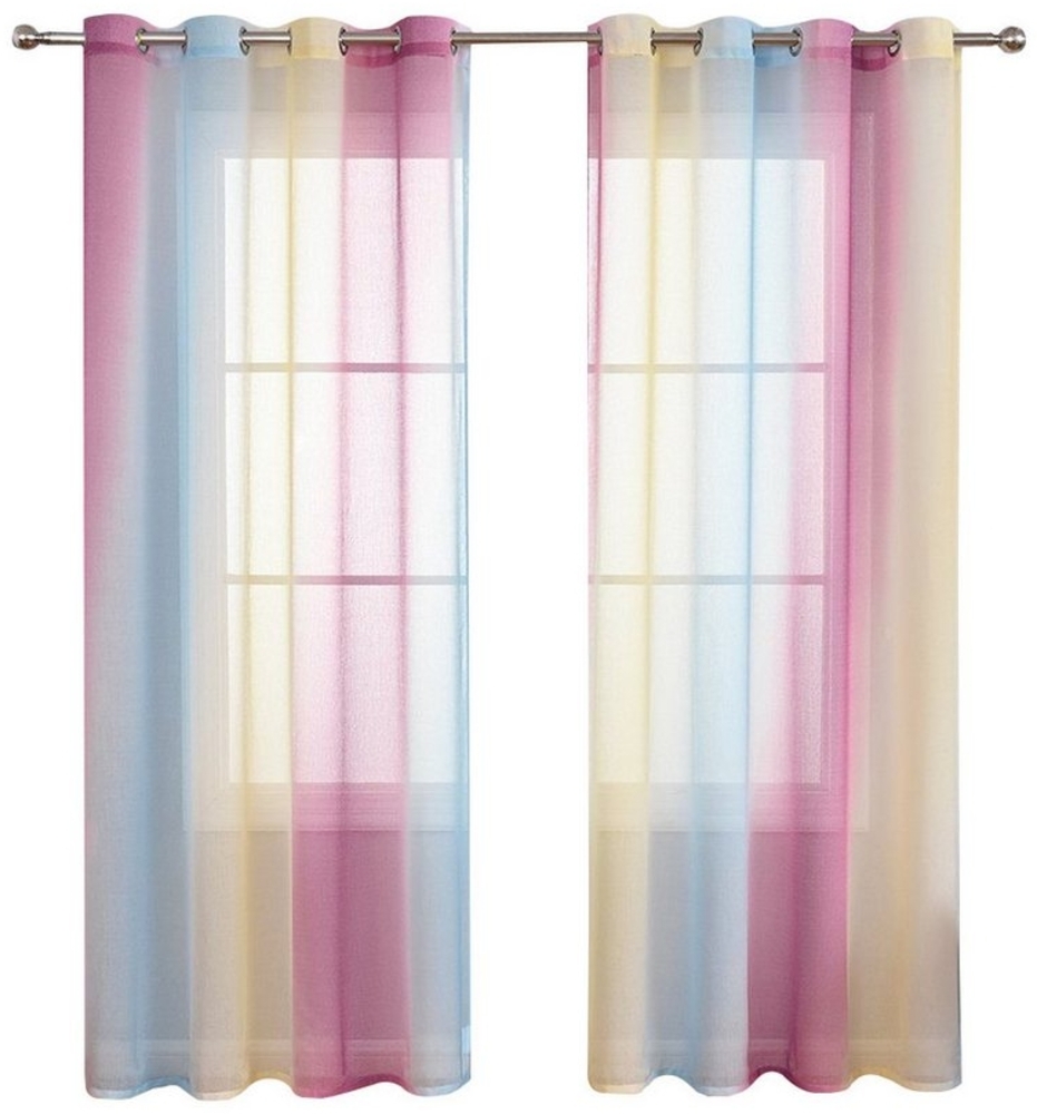 BYSURE Gardine, Ösen (2 St), transparent, Voile, Regenbogen-Vorhänge Bild 1