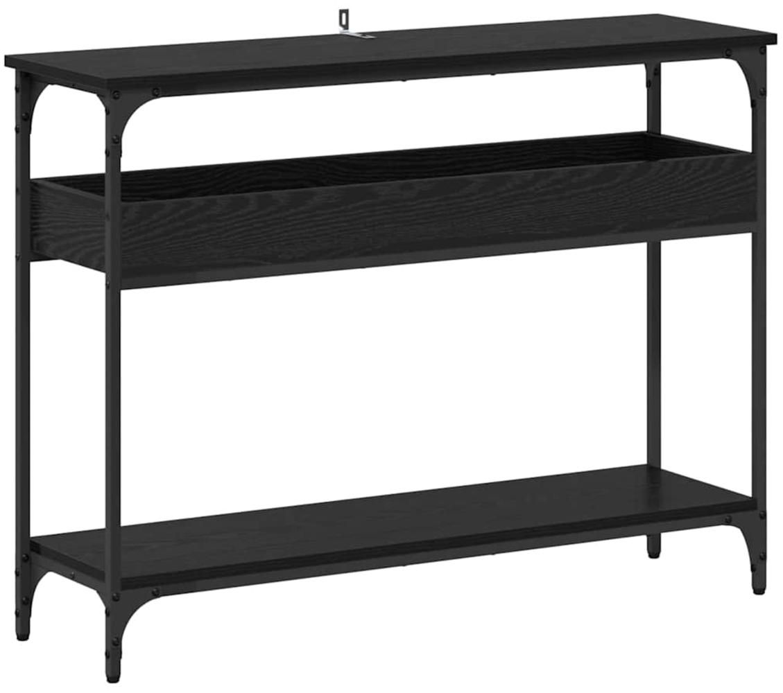 vidaXL Konsolentisch mit Regal Schwarz Eichen-Optik 100 x 29 x 75 cm 883524 Bild 1