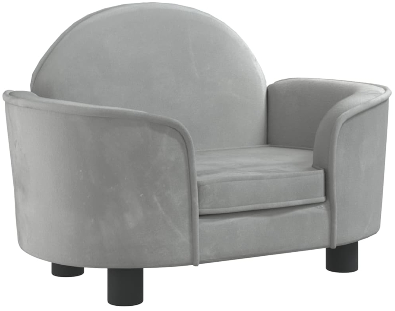 vidaXL Hundebett, Samt, Hellgrau, 45 x 40 x 66 cm Bild 1