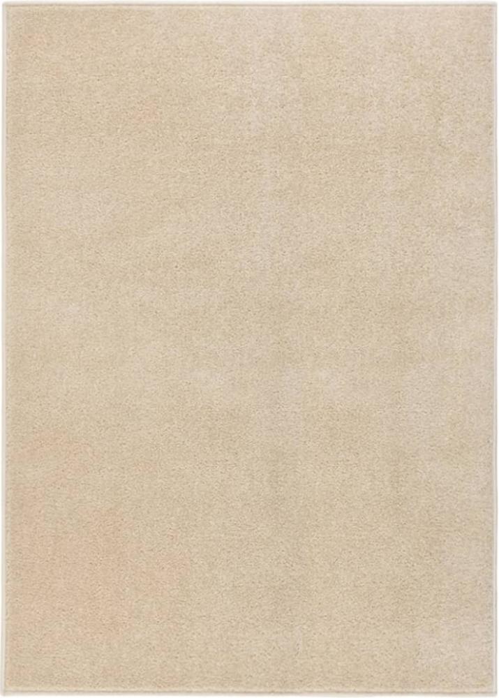 Teppich Kurzflor 120x170 cm Beige Bild 1