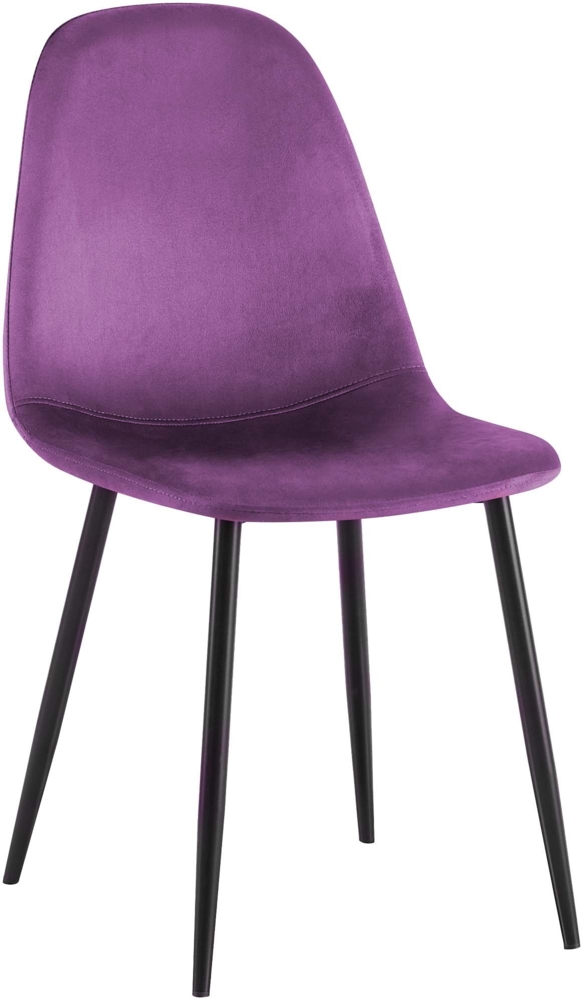 CLP Esszimmerstuhl Napier gepolstert mit Rückenlehne,lila Samt Bild 1