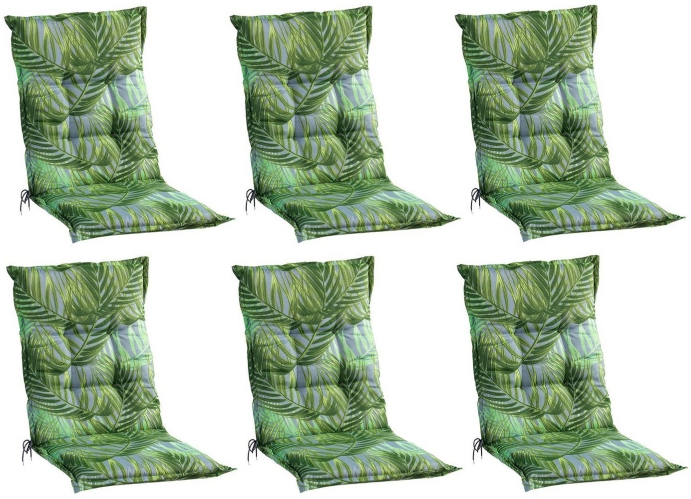 GO-DE Polsterauflage LAKEVIEW, B 50 x L 110 cm, Grün, 6er Set, (Set, 6 St), Gartenstuhlauflagen für Mittellehnstühle Bild 1