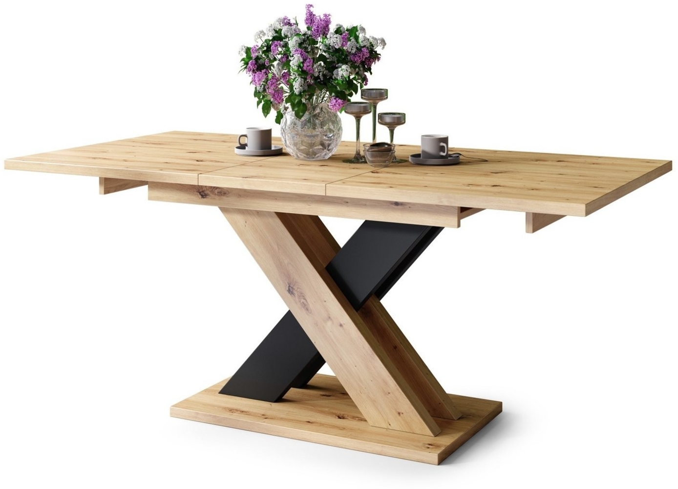 designimpex Esstisch Design Karo Tisch ausziehbar 140 - 180 cm Esszimmer Bild 1