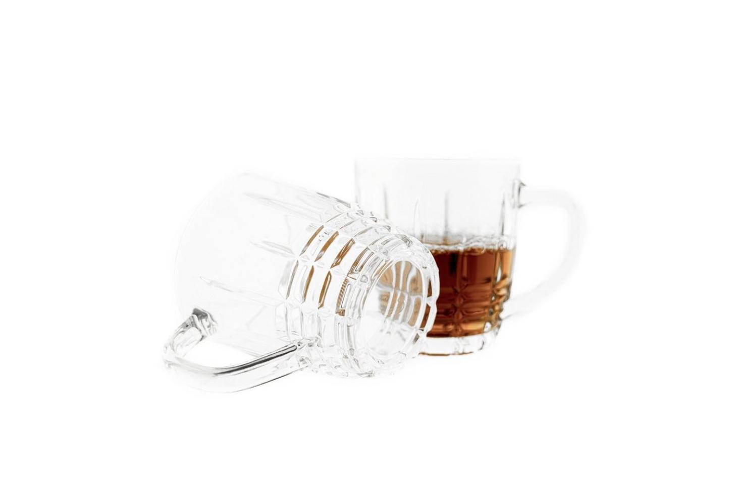 Almina Mira 6er-Gläser Set mit Henkel Teeglas Kaffeeglas Transparent mit Design Bild 1