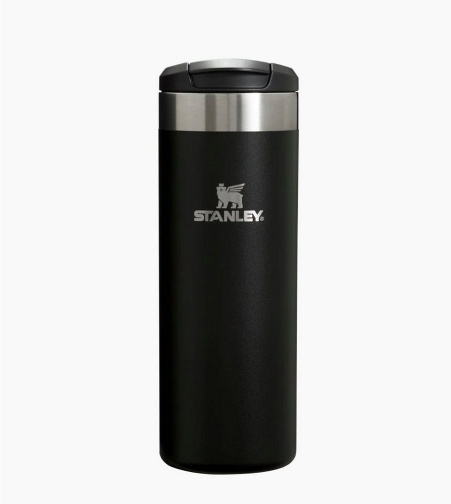 Stanley Aerolight Transit Thermobecher 0.47L - Hält 6 Stunden Heiß - Spülmaschinenfest - Kaffeebecher To Go Auslaufsicher - Kompatibel mit gängigen PKW-Getränkehalterungen - Thermosflasche - Black Bild 1
