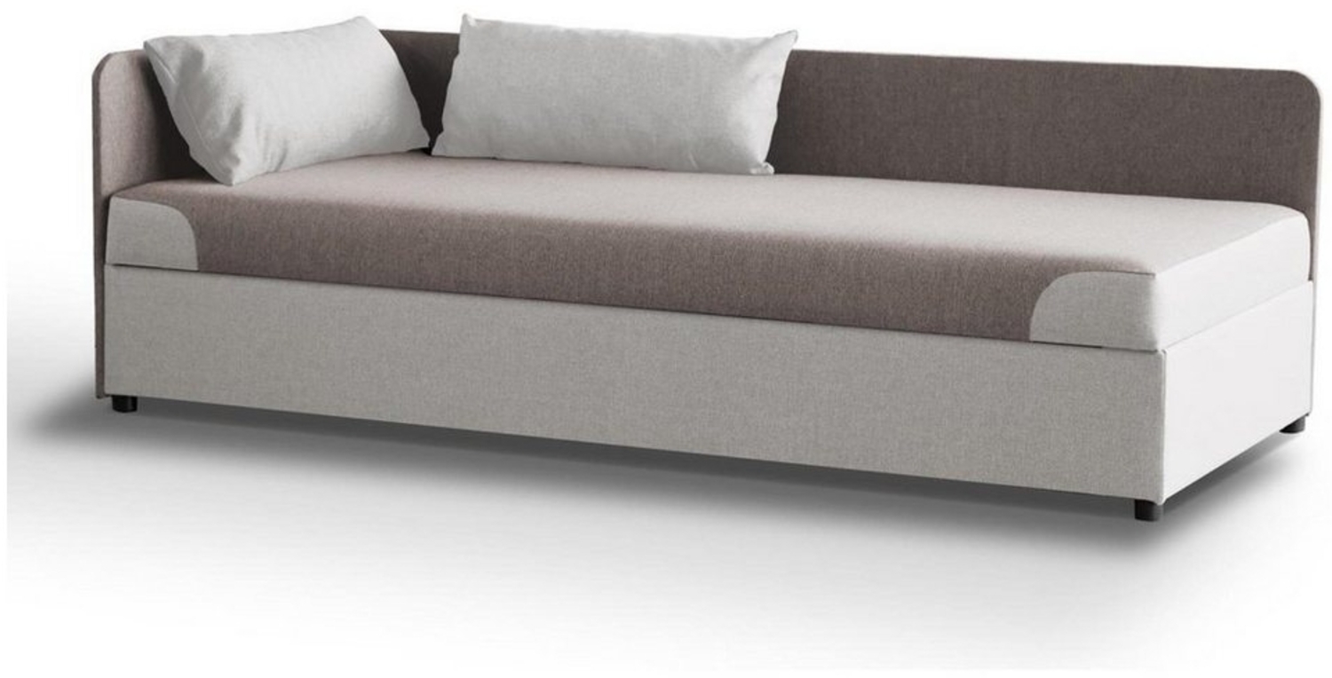 Beautysofa Schlafsofa Nelson, mit Einbringung in die Wohnung, 90 x 200 cm Einzelsofa aus Struktur-Bezug, mit Relaxfunktion, mit Bettkasten, links oder rechts Bild 1