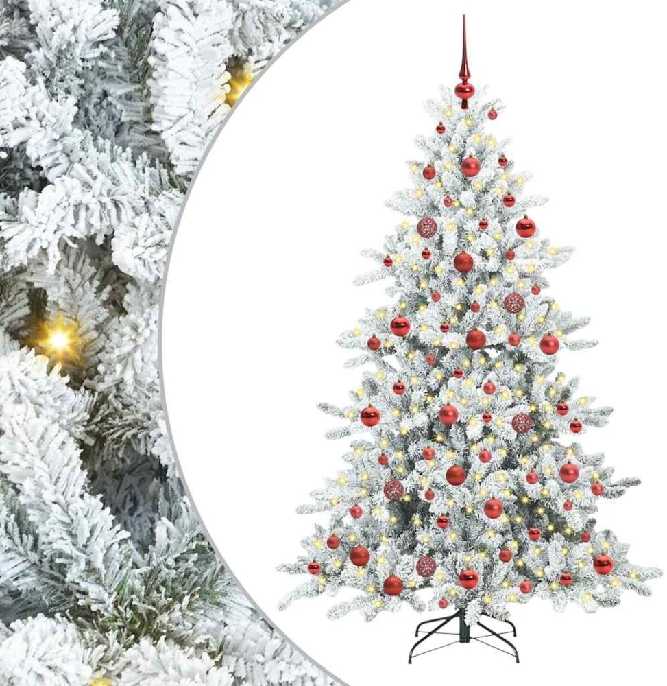 vidaXL Künstlicher klappbarer Weihnachtsbaum Weiß 180 cm PVC und Stahl 3397718 Bild 1