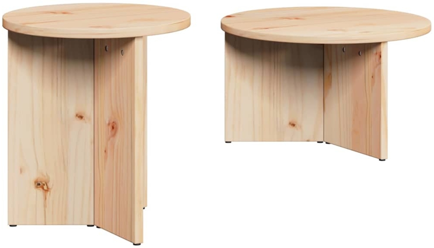 vidaXL Couchtisch 2 pcs Natur Massivholz Kiefer 873550 Bild 1