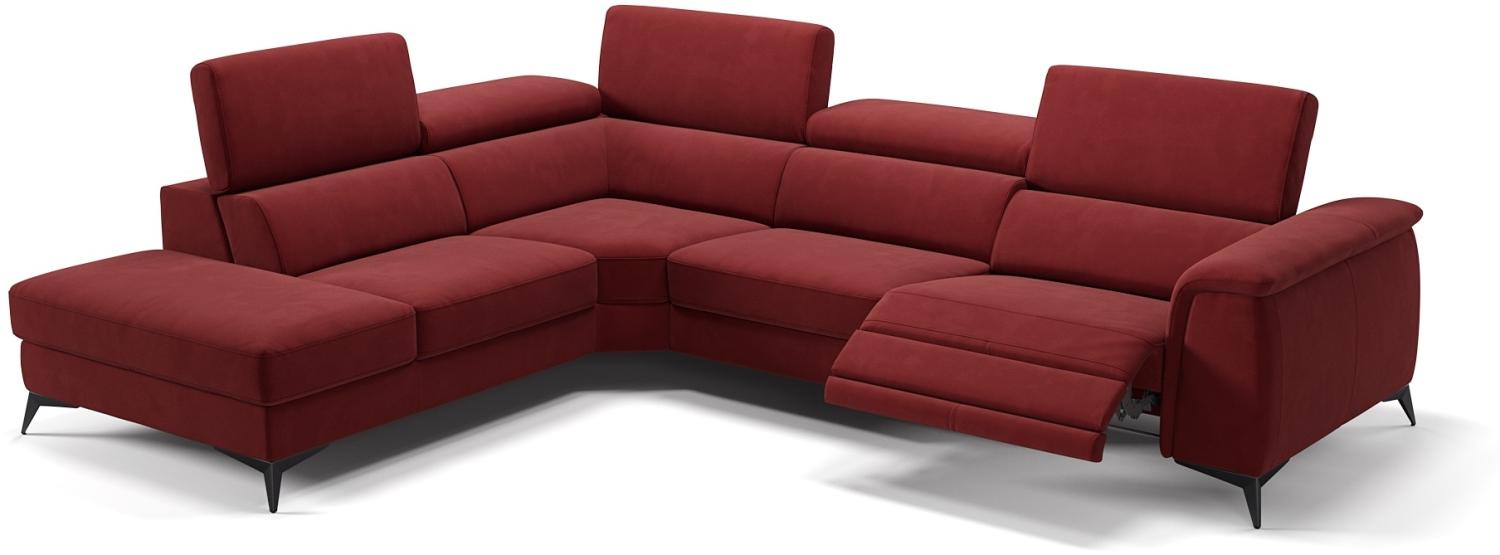 Sofanella Eckcouch LIVORNO Stoffsofa Wohnlandschaft Big Sofa in Rot Bild 1