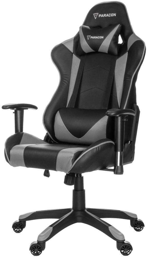 Knight Paracon Gaming Gamer Stuhl Nackenkissen Lendenstütze grau Büro Sessel Bild 1