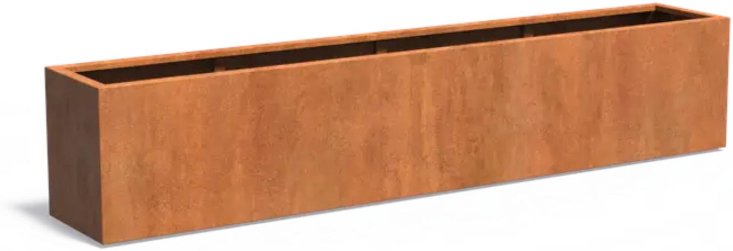 Adezz Pflanzgefäß Carrez Standard Rechteck aus Corten-Stahl Pflanzkübel Größe 300x50x60 cm Bild 1