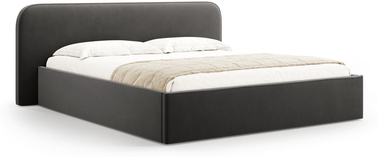 Micadoni Bett Elizabeth Samt Schwarz 180x200 Bild 1