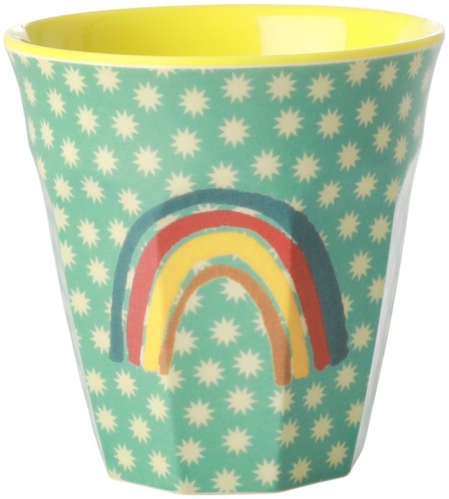 rice Becher Rice Melamin Becher Medium Grün mit Regenbogen und Sternen, Melamin Bild 1