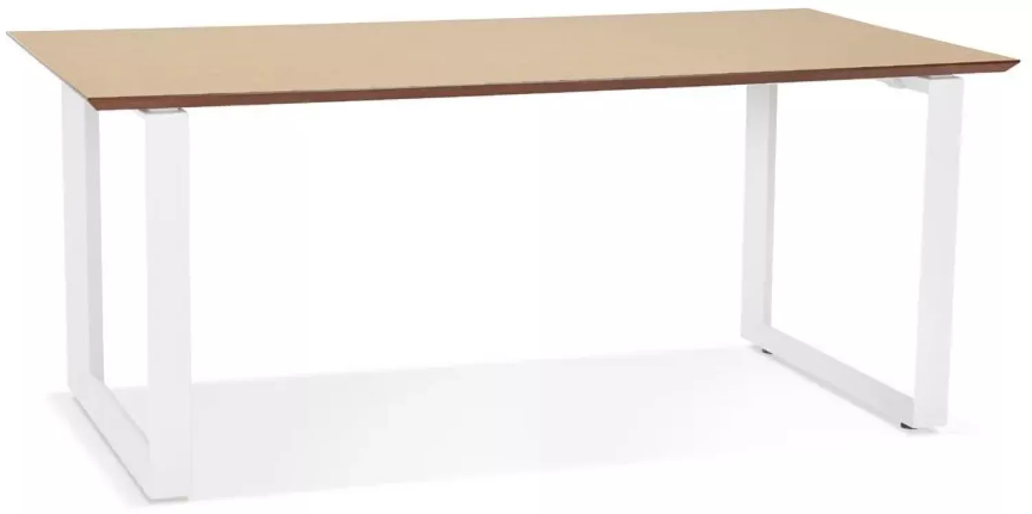 Kokoon Design Schreibtisch Clemence Holz Natur und Weiß 180 cm Bild 1