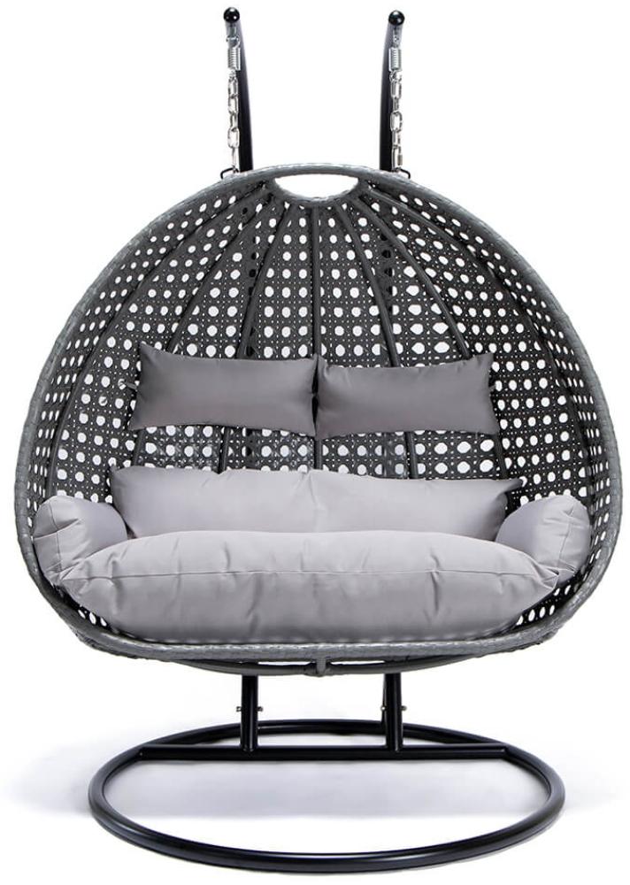 HOME DELUXE 'TWIN' Hängesessel, Polyrattan grau, ‎126 x 145 x 195 cm Bild 1