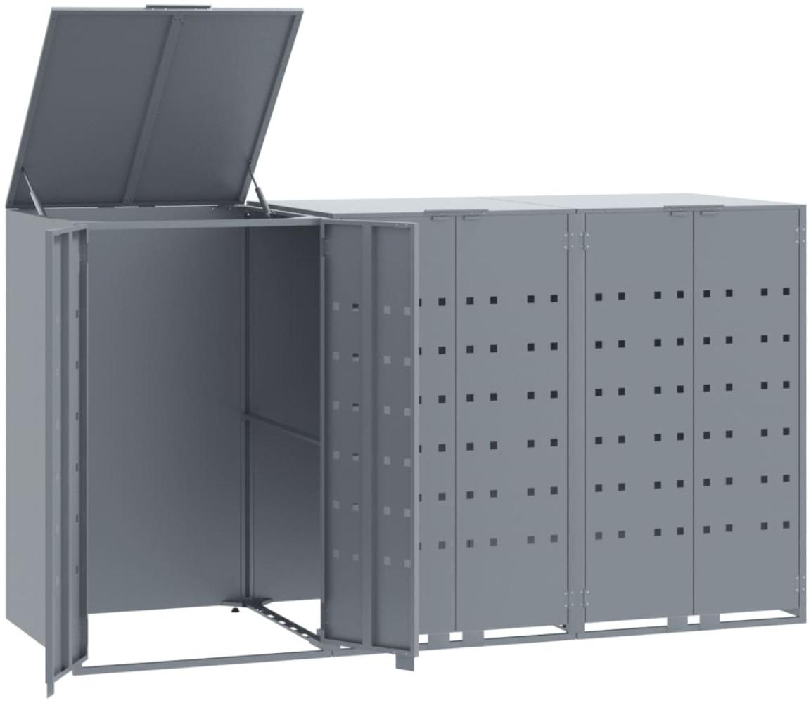 vidaXL Mülltonnenbox für 3 Tonnen Grau 207x79x117 cm Stahl 3279988 Bild 1