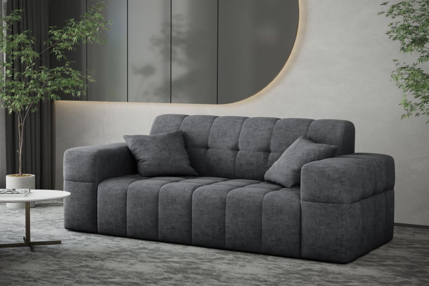 Sofa Designersofa NANCY 2-Sitzer in Stoff Perfekt Harmony Anthrazit Bild 1