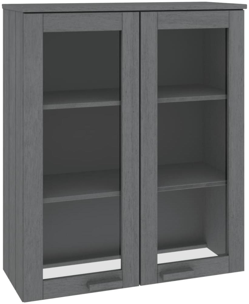 Aufsatz für Highboard Dunkelgrau 85 x 35 x 100 cm Massivholz Kiefer [340506] Bild 1