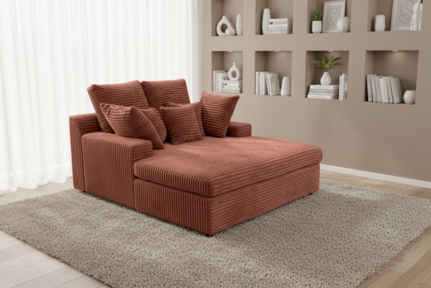 Lounge Chaiselongue AROSA Liege in Stoff Tilia Rostbraun Bild 1