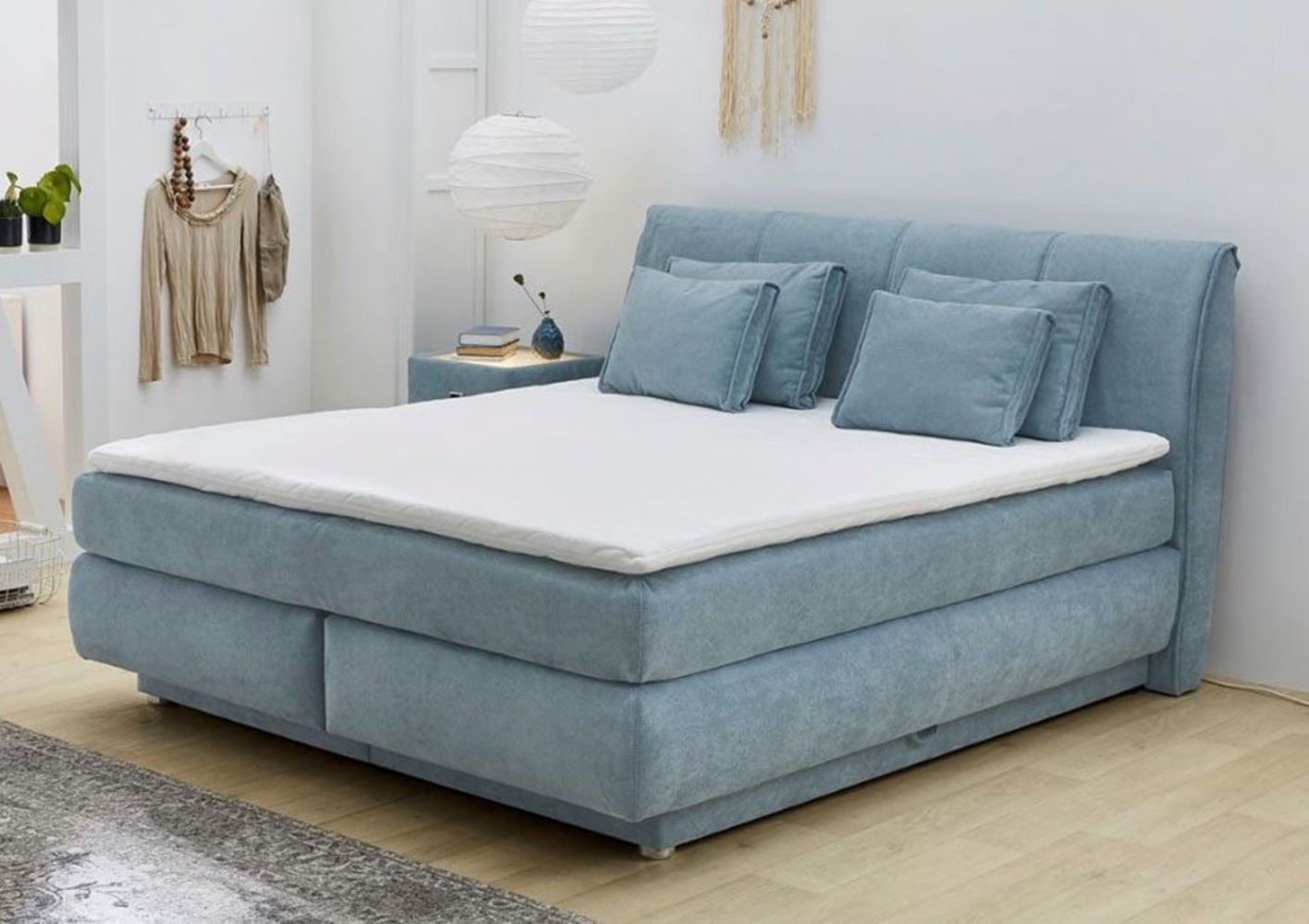 Jockenhöfer Boxspringbett Carla Mix aqua blau, 160 x 200 cm Bild 1