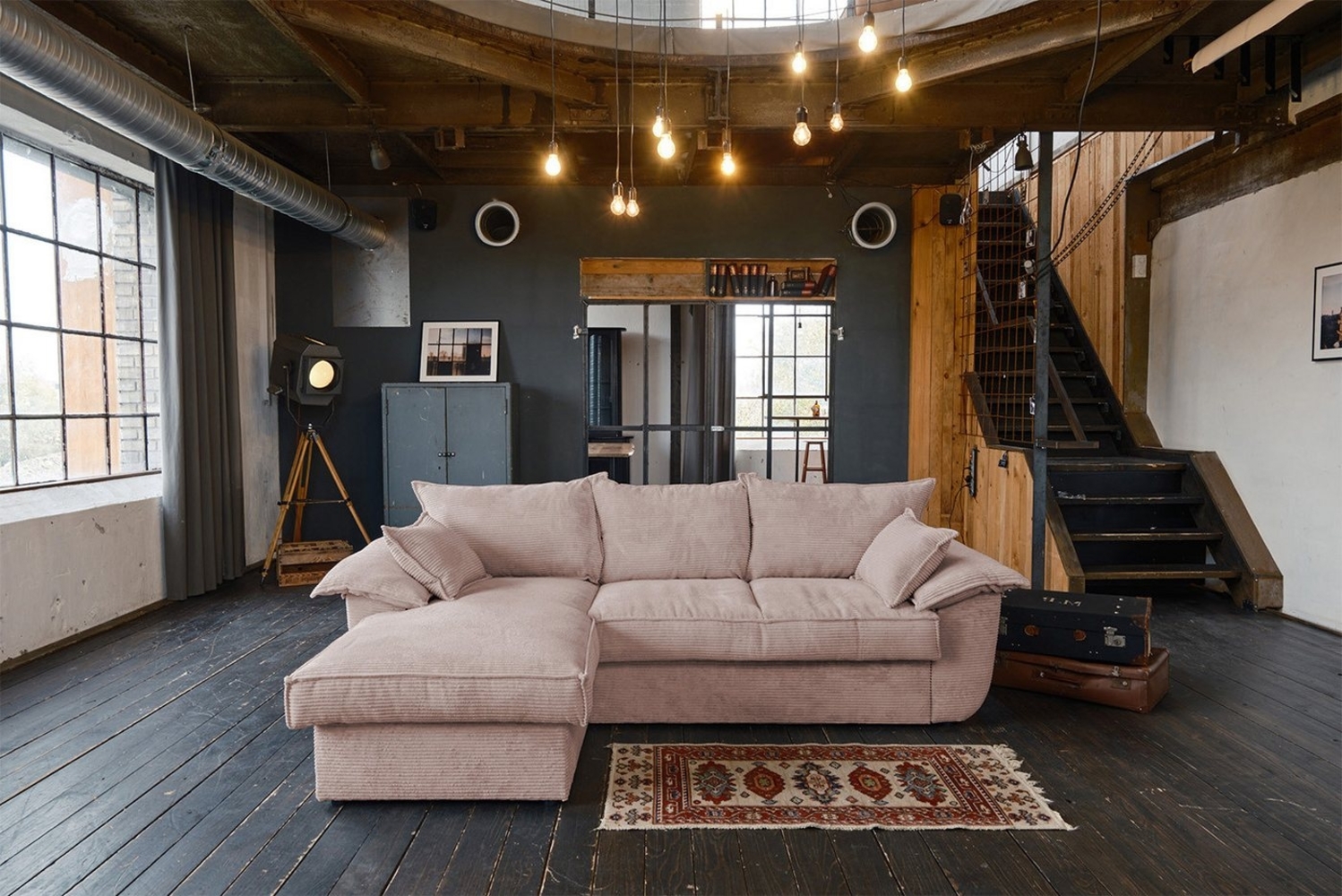 KAWOLA Schlafsofa DAMETO Cordsofa - Schlafgelegenheit & Stauraum - Eckcouch, Multifunktionales Ecksofa mit Schlaffunktion & Cordbezug Bild 1