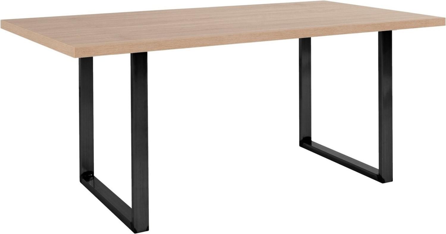 FORTE Tables Esstisch, Holzwerkstoff, Beige/Schwarz, 160 x 74,7 x 90 cm Bild 1