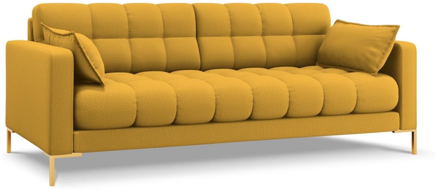 Micadoni 3-Sitzer Sofa Mamaia | Bezug Yellow | Beinfarbe Gold Metal Bild 1