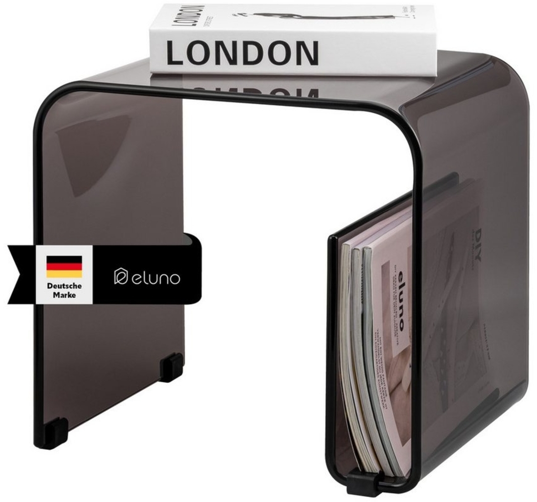 eluno Beistelltisch 2in1 aus Acryl mit Magazinhalter Bild 1