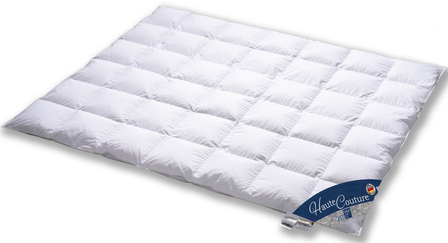 Vitaschlaf Daunenbettdecke Vitaschlaf® Haute Couture Bettdecken für Sommer Winter Ganzjahresdecke, Füllung: weisse BAIKAL SCHNEEDAUNEN der Premiumklasse, 100% DAUNEN, alle Wärmestufen, Bezug: 100% Baumwolle aus feinster MACO Einschütte, Bettdecke 135x2... Bild 1