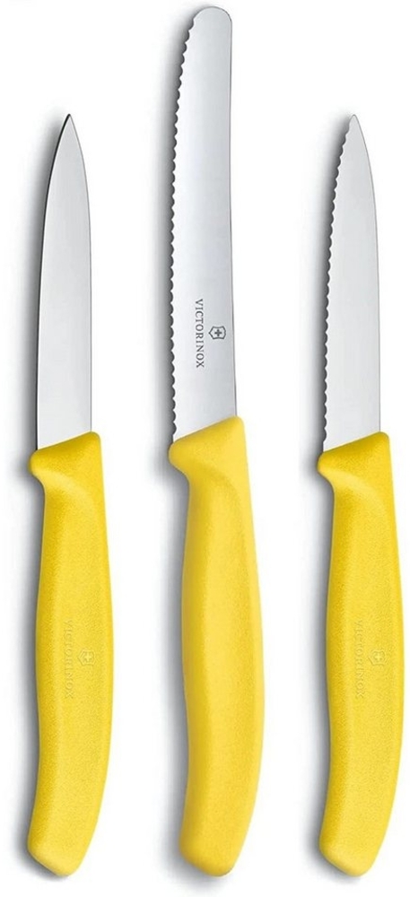 Victorinox | Swiss Classic Trio | 3-tlg. Gemüsemesser Set | ergonomische Griffe | Gelb | ideal für vielfältige Küchenaufgaben Bild 1