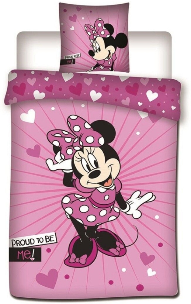 Disney Minnie Mouse Bettwäsche-Set – 140x200 cm Bettbezug & 63x63 cm Kissenbezug aus Microfaser Bild 1