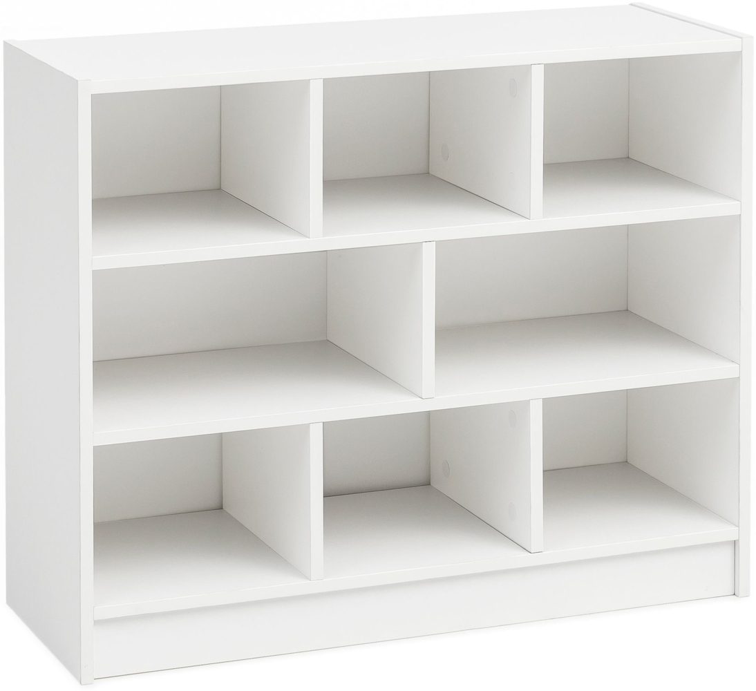 Wohnling Bücherregal Regal Standregal Modern Weiß 80 x 68,5 x 29,5 cm Bild 1