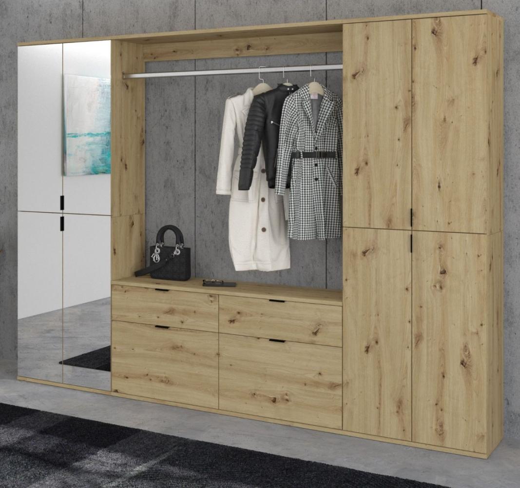 Garderobe mit Spiegel Line-Up in Eiche 243 x 193 cm Bild 1