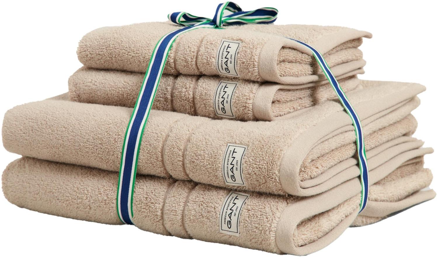 GANT Handtuch/Duschtuch-Set, 4-teilig - PREMIUM TOWEL, Frottee, 50x70 und 70x140 Sand Set Bild 1