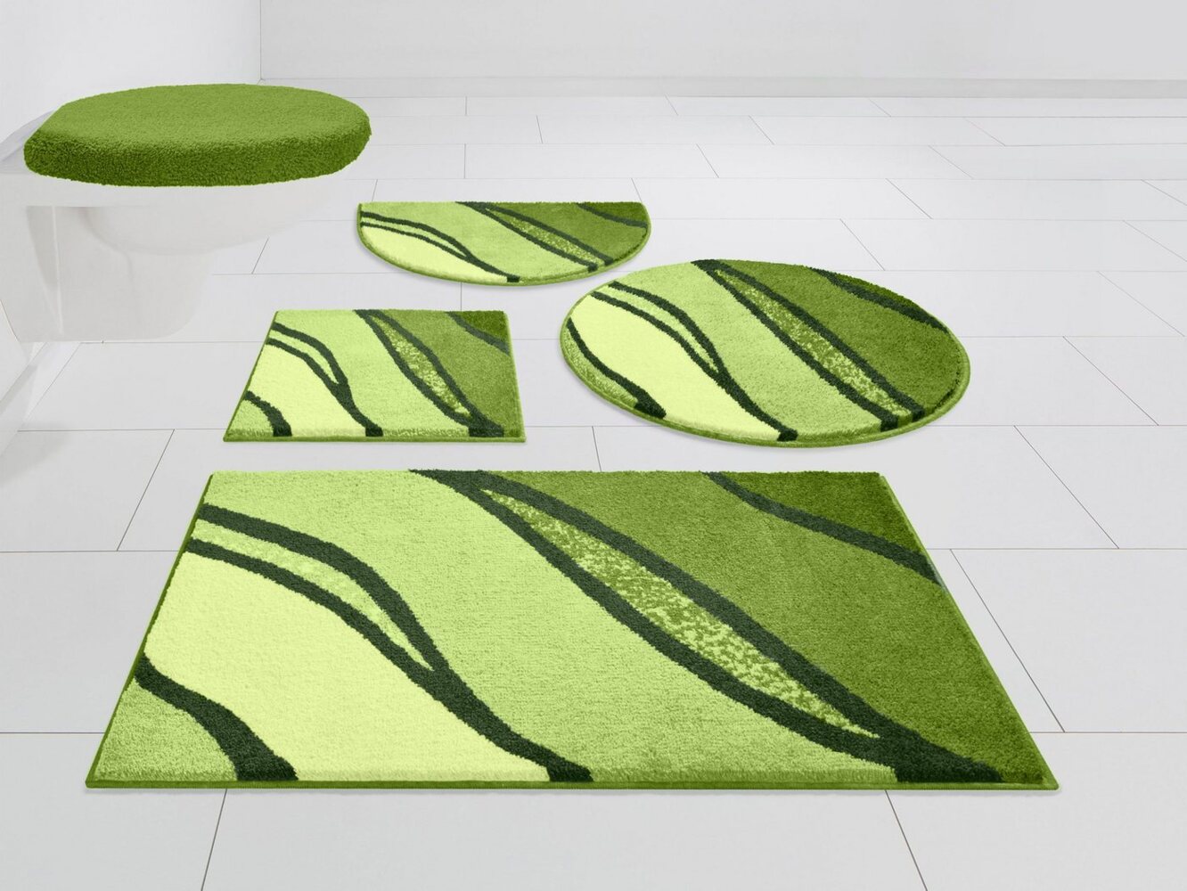 Grund Badematte Belize, Badvorleger, Badezimmer Teppich, sehr weich, Höhe 20 mm, rutschhemmend beschichtet, fußbodenheizungsgeeignet, schnell trocknend, Polyacryl, halbrund, weiche Haptik, auch als 3 teiliges Set erhältlich, Made in Europe Bild 1