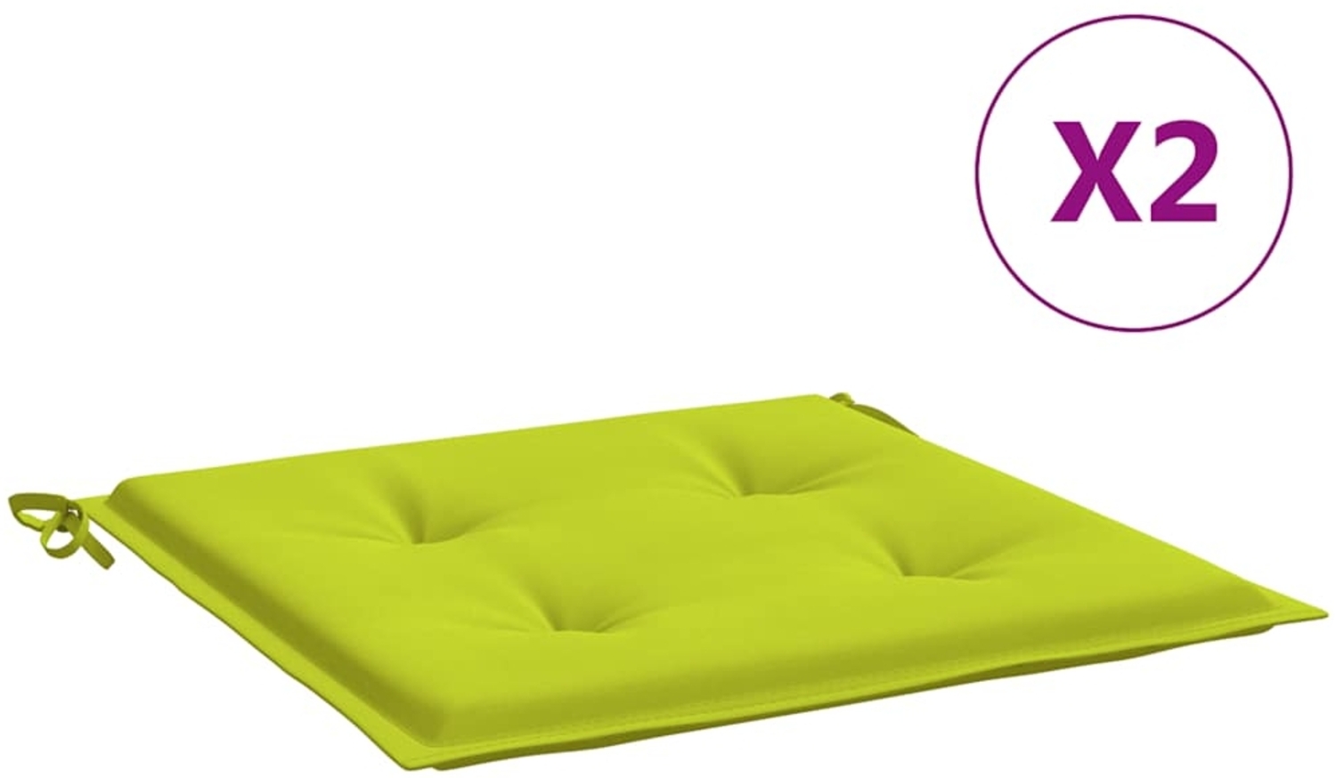 vidaXL Gartenstuhl-Kissen 2 Stk. Knallgrün 40x40x3 cm Oxford-Gewebe 314026 Bild 1