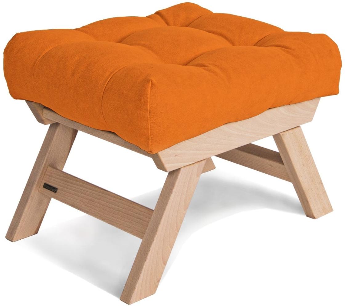 Marior HOME 'ALLEGRO' Pouffe, Buchenholz, Natürlich, Orange Bild 1