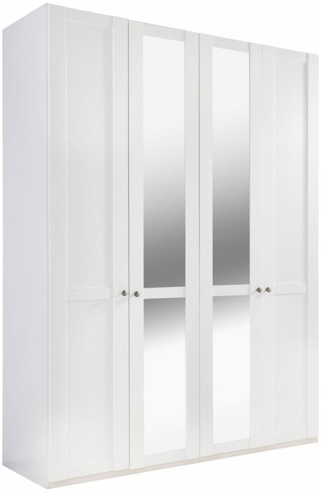 Kleiderschrank Newport Drehtürenschrank 4-türig 180 x 58 x 208 cm weiß Spiegel Bild 1