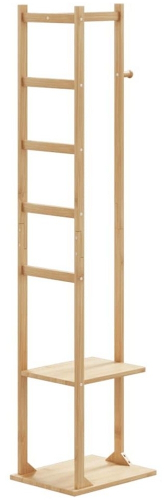 vidaXL Kleiderständer Kleiderständer mit Haken und Ablagen 38,5x30x156 cm Bambus, (1 St) Bild 1