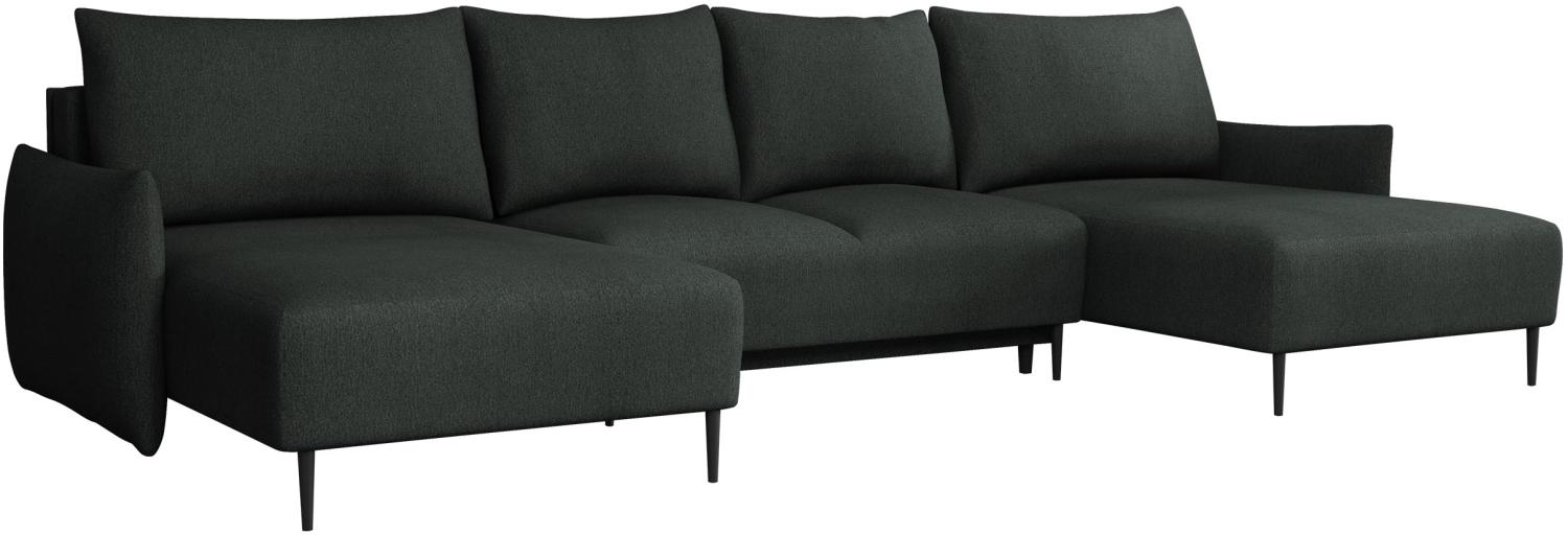 Ecksofa mit Schlaffunktion und Bettkasten Snolik U, schmale Armlehne (Farbe: Velo 636) Bild 1