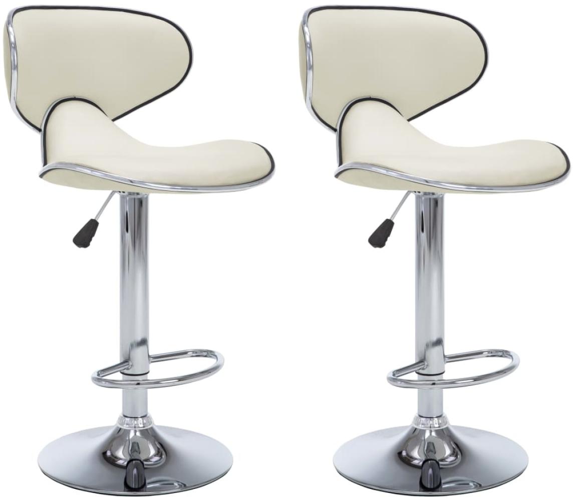 vidaXL Barhocker 2 Stk. Creme Kunstleder [323647] Bild 1