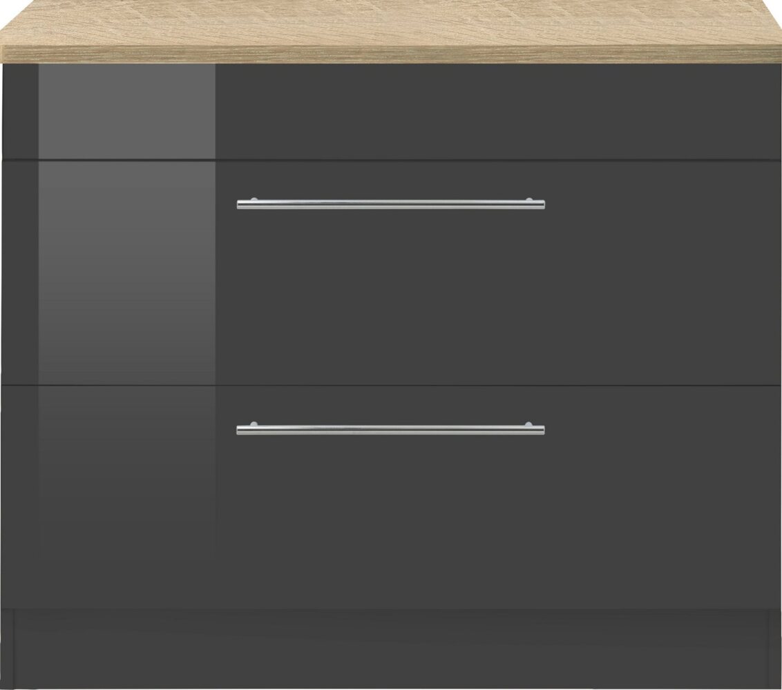 KOCHSTATION Unterschrank KS-Wien 100 cm breit, auch als Kochfeldumbauschrank nutzbar Bild 1