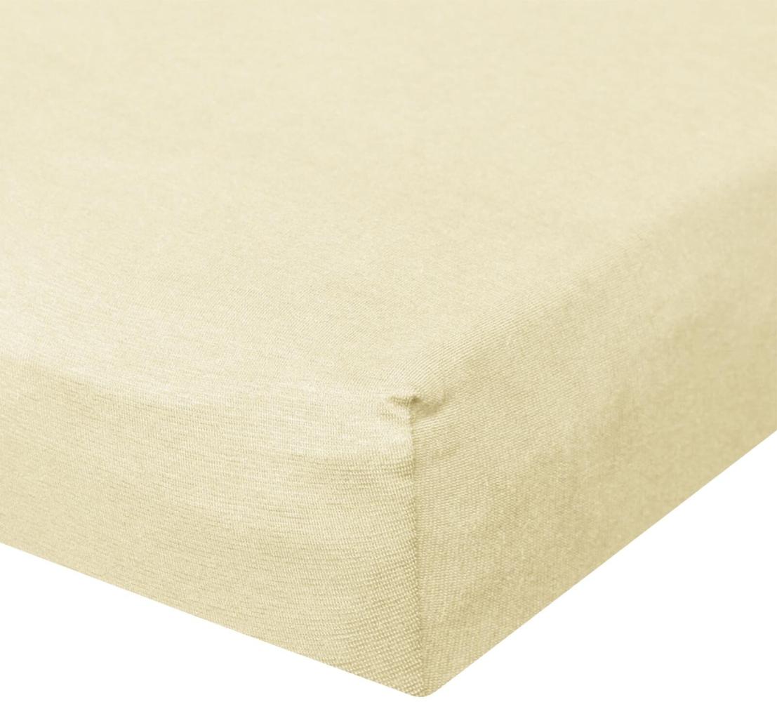 BettwarenShop Jersey Spannbetttuch Ultra-Stretch|200x220 - 220x240 cm| vanille Bild 1