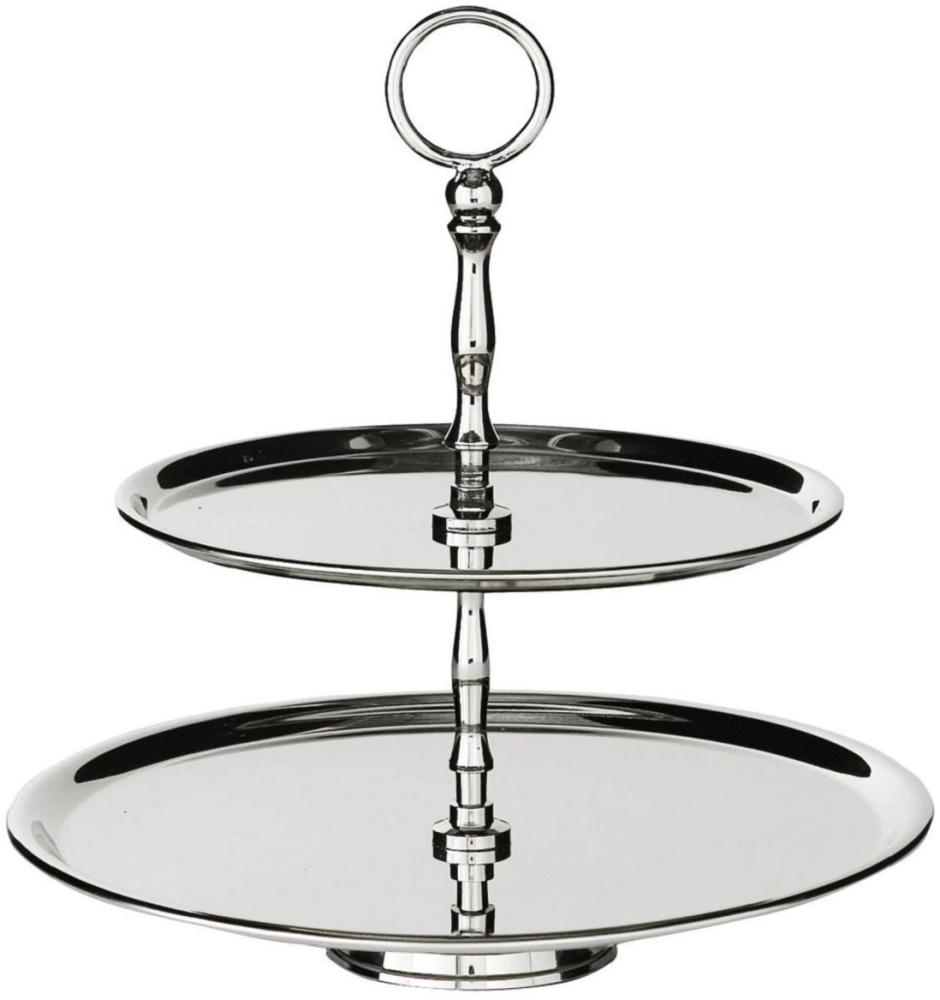 Casa Padrino Luxus Etagere Silber Ø 26 x H. 28 cm - Runde Kuchen & Keks Etagere - Gastronomie Accessoires - Restaurant Accessoires - Hotel Accessoires - Luxus Accessoires Bild 1